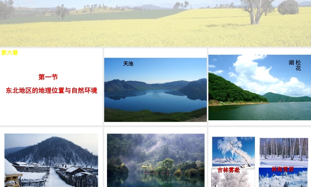 八年级地理下册 6.1 东北地区的地理位置与自然环境课件 （新版）湘教版-（新版）湘教版初中八年级下册地理课件