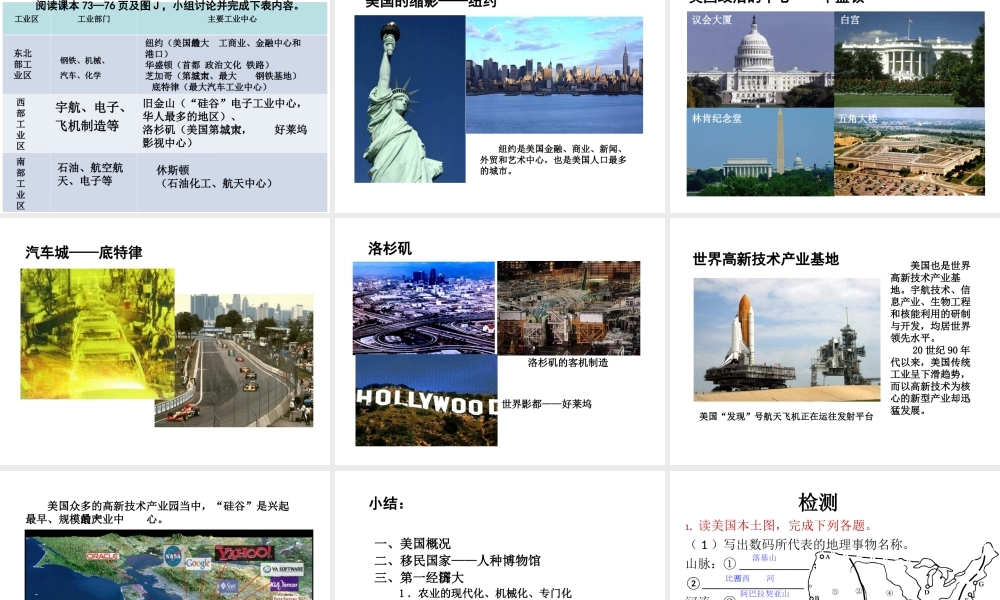 八年级地理下册 第七章 第二节 美国精品课件 中图版-中图版初中八年级下册地理课件