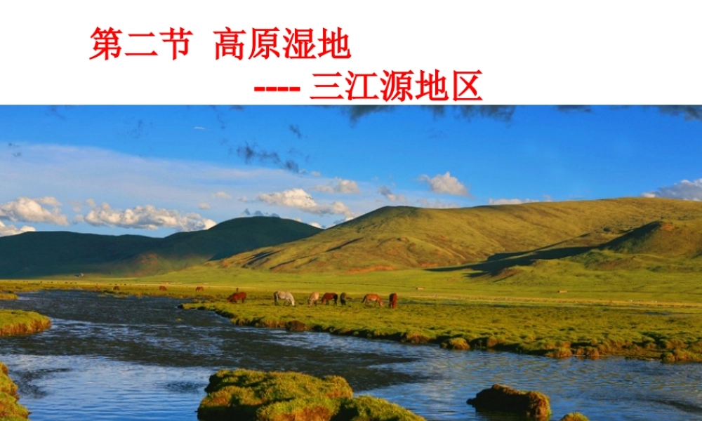 八年级地理下册 9.2高原湿地──三江源地区课件 （新版）新人教版-（新版）新人教版初中八年级下册地理课件