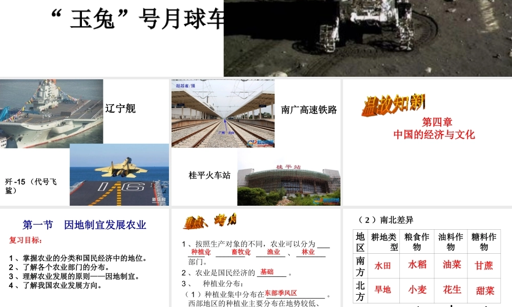 八年级地理上册 第四章 中国的经济与文化 第一节 因地制宜发展农业课件 （新版）商务星球版