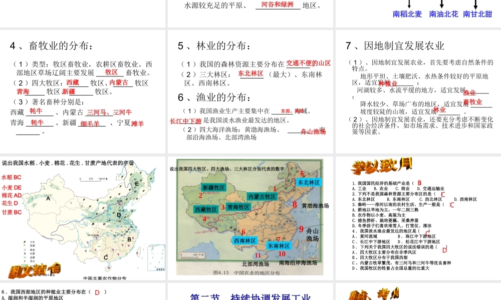 八年级地理上册 第四章 中国的经济与文化 第一节 因地制宜发展农业课件 （新版）商务星球版