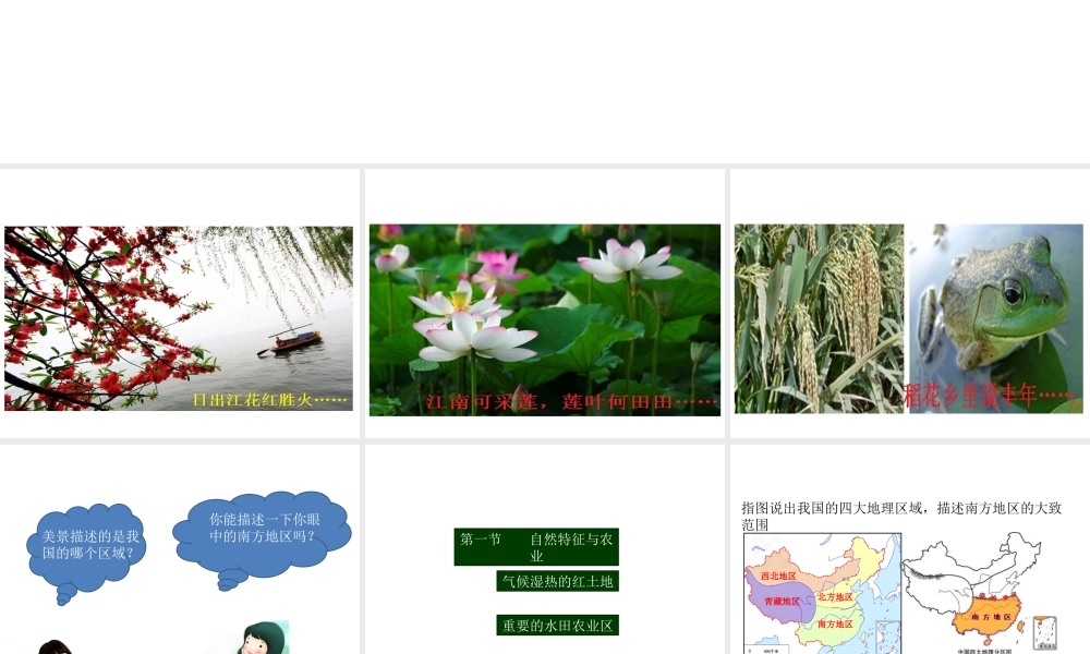 八年级地理下册 7.1 南方地区的自然特征与农业课件 （新版）新人教版-（新版）新人教版初中八年级下册地理课件