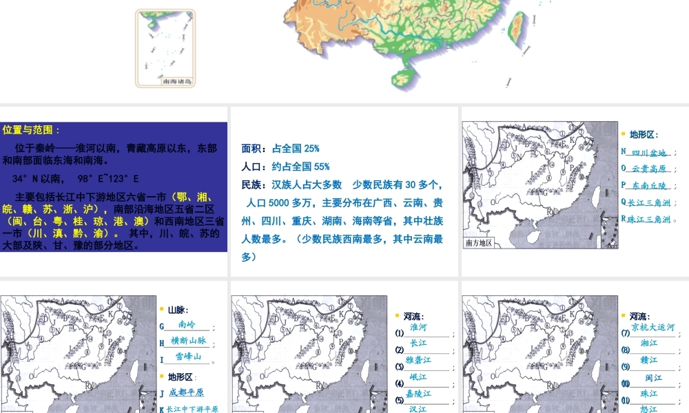 八年级地理下册 7.1 南方地区自然特征与农业课件 （新版）新人教版