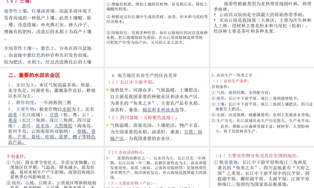 八年级地理下册 7.1 南方地区自然特征与农业课件 （新版）新人教版