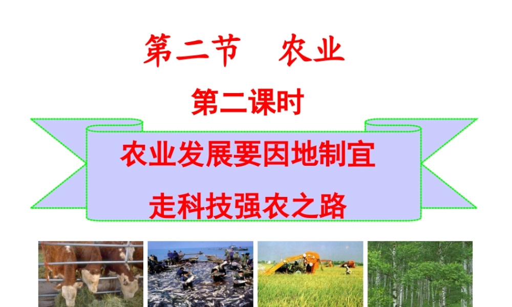 八年级地理上册 第四章 中国的主要产业 4.2.2 农业发展要因地制宜课件 湘教版