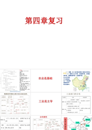 八年级地理上册 第四章 中国的主要产业复习课件 （新版）湘教版-（新版）湘教版初中八年级上册地理课件