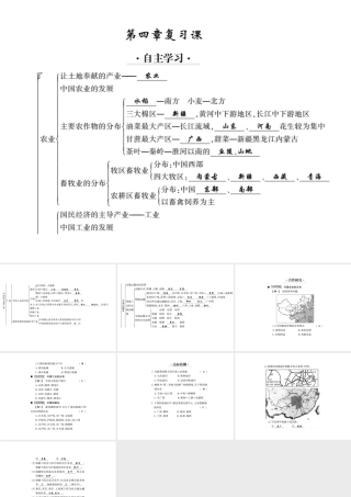八年级地理上册 第四章 中国的主要产业复习习题课件 （新版）湘教版-（新版）湘教版初中八年级上册地理课件