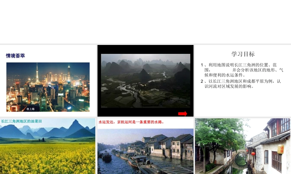 八年级地理下册 第七章 第二节 长江三角洲课件 新人教版