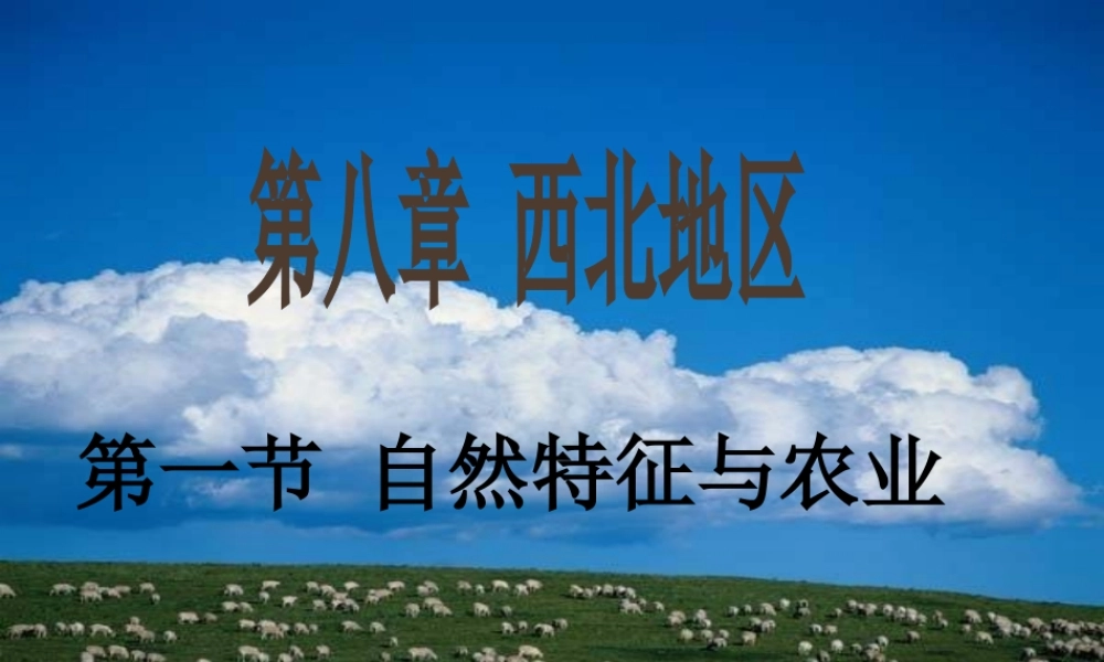 八年级地理下册 8.1 西北地区自然特征与农业课件 （新版）新人教版