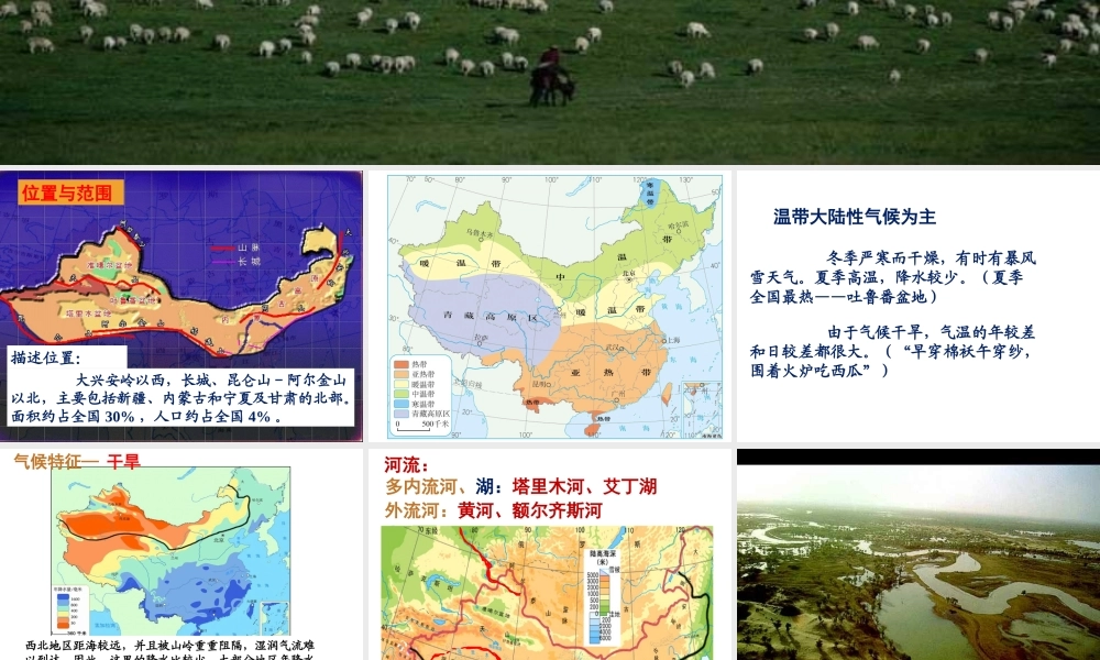 八年级地理下册 8.1 西北地区自然特征与农业课件 （新版）新人教版