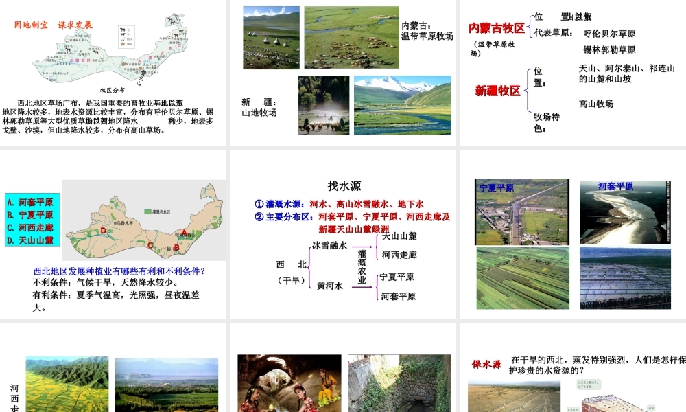 八年级地理下册 第八章 第一节 西北地区的自然特征与农业课件 新人教版-新人教版初中八年级下册地理课件