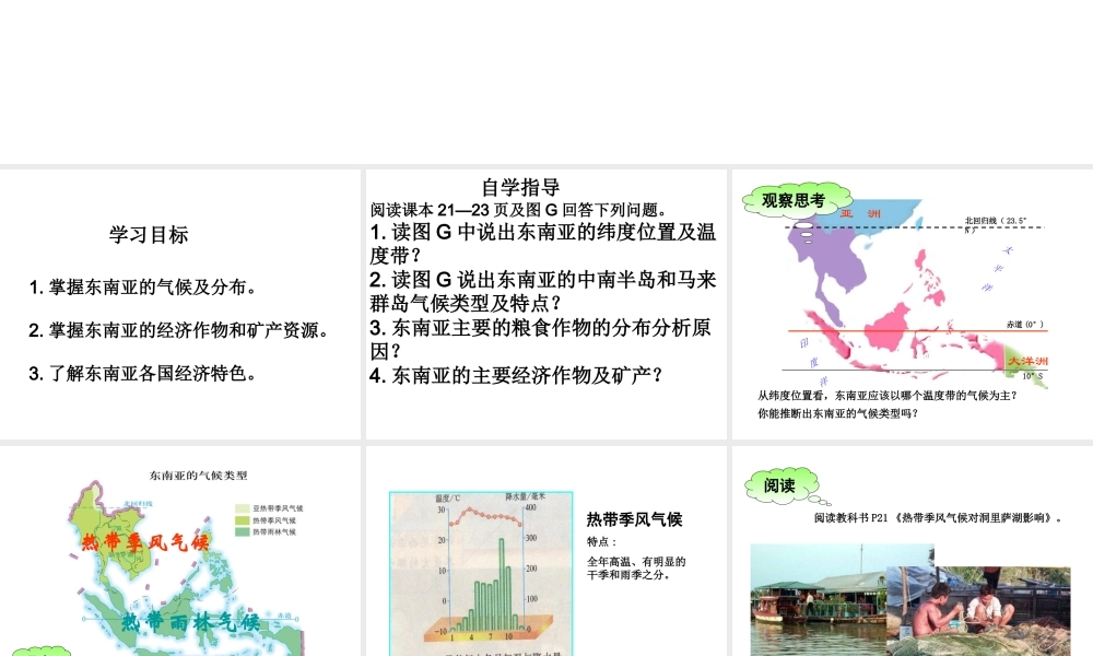八年级地理下册 6.1《东南亚》课件2 中图版-中图版初中八年级下册地理课件