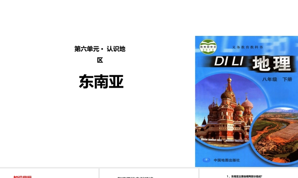 八年级地理下册 6.1东南亚课件 中图版-中图版初中八年级下册地理课件