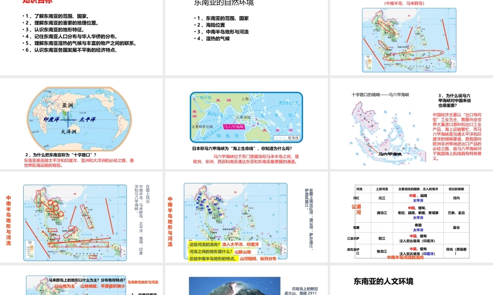 八年级地理下册 6.1东南亚课件 中图版-中图版初中八年级下册地理课件