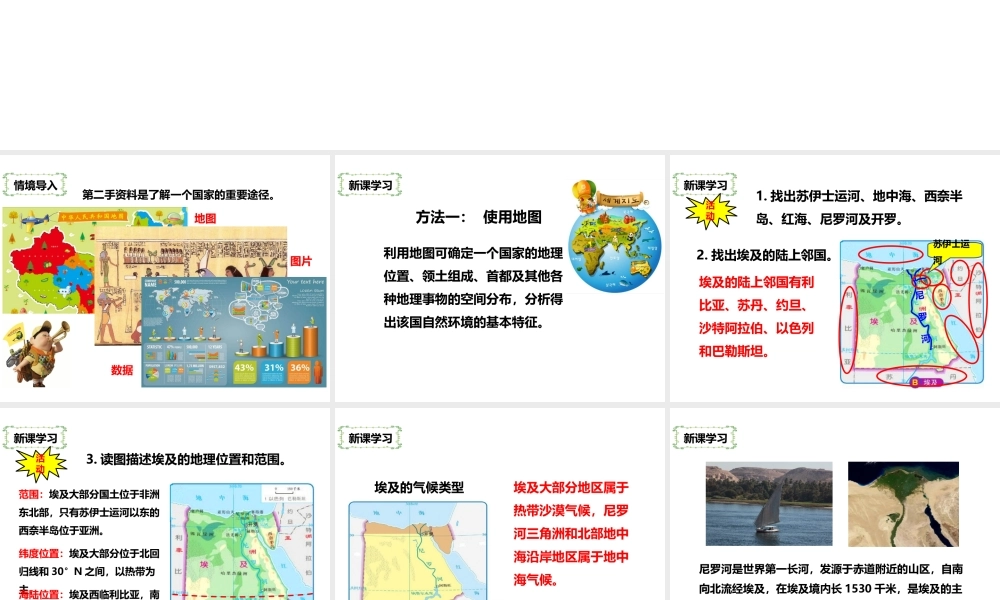 八年级地理下册 第七章 第六节 学习与探究——走进埃及课件 中图版