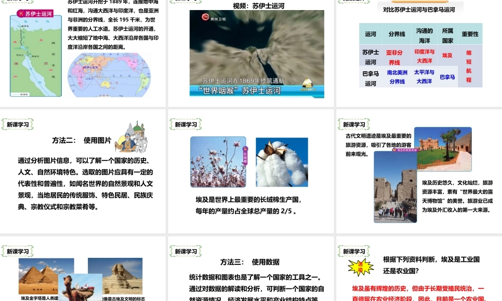八年级地理下册 第七章 第六节 学习与探究——走进埃及课件 中图版