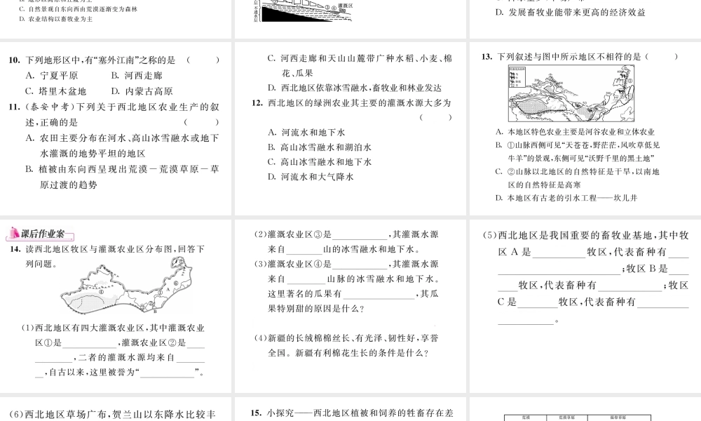 八年级地理下册 第八章 第一节 自然特征与农业（第2课时）课件 （新版）新人教版-（新版）新人教版初中八年级下册地理课件