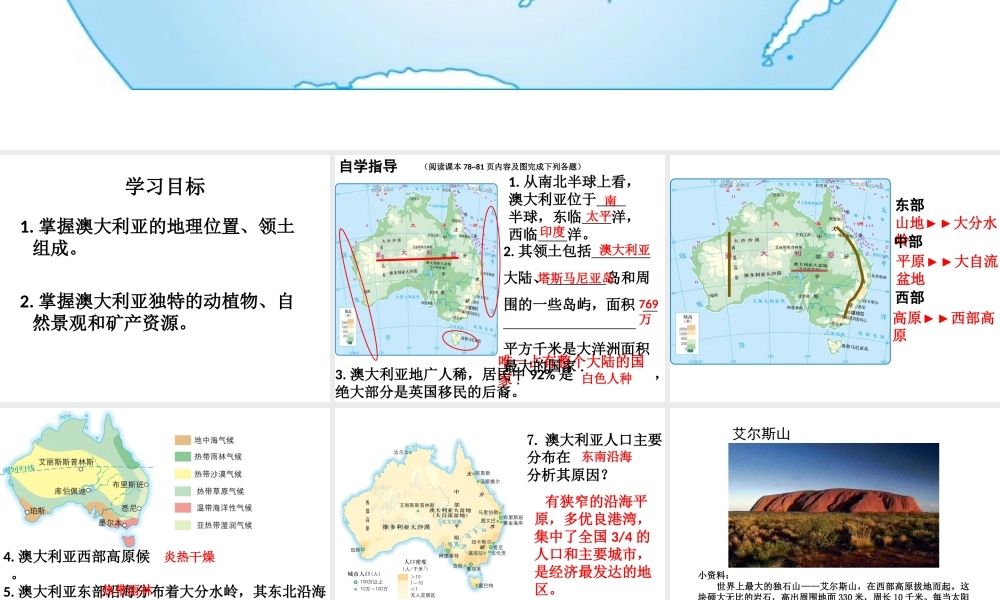 八年级地理下册 第七章 第三节 澳大利亚精品课件 中图版-中图版初中八年级下册地理课件