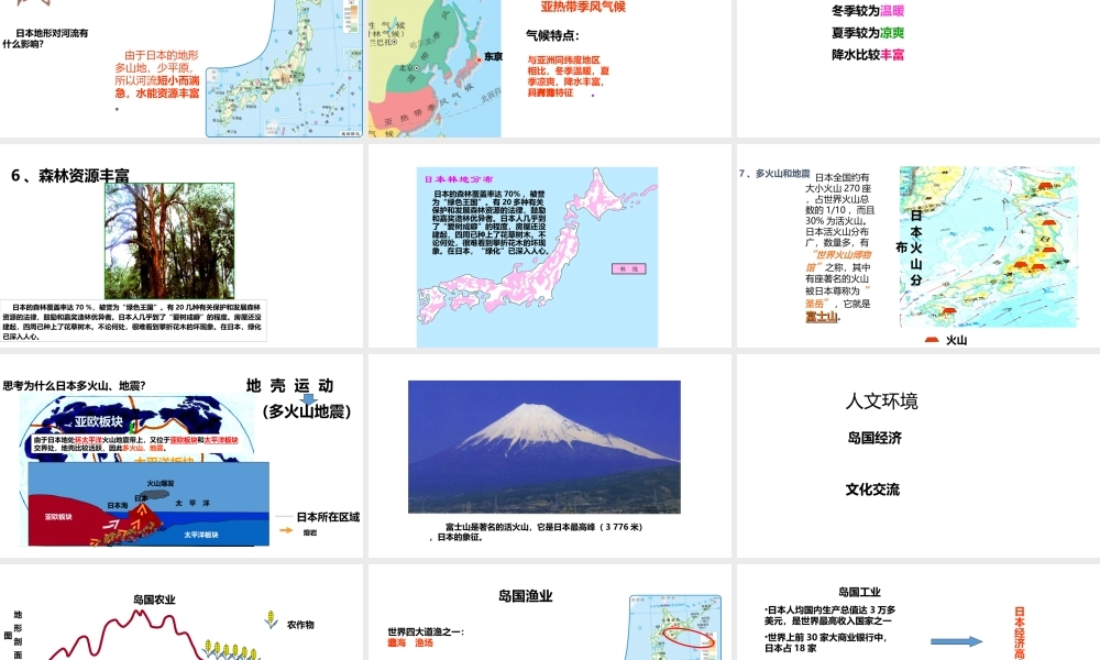 八年级地理下册 7.1日本课件 中图版-中图版初中八年级下册地理课件
