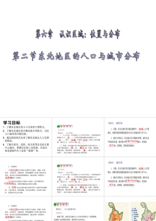 八年级地理下册 第6章 第2节 东北地区的人口与城市分布课件 （新版）湘教版-（新版）湘教版初中八年级下册地理课件