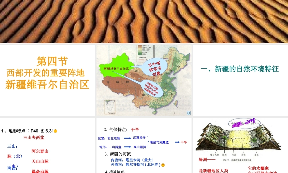 八年级地理西部开发重要阵地---新疆维吾尔自治区人教新课标