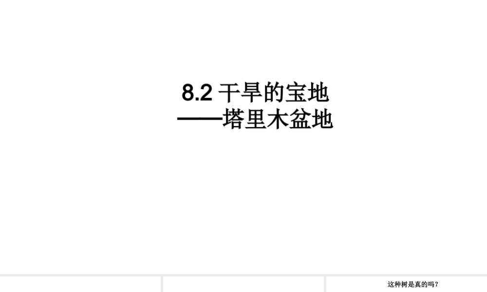 八年级地理下册 第八章 第二节 干旱的宝地-塔里木盆地课件 （新版）新人教版-（新版）新人教版初中八年级下册地理课件