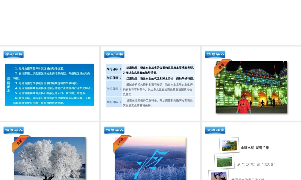 八年级地理下册 第6章 第2节《“白山黑水”—东北三省》课件 （新版）新人教版