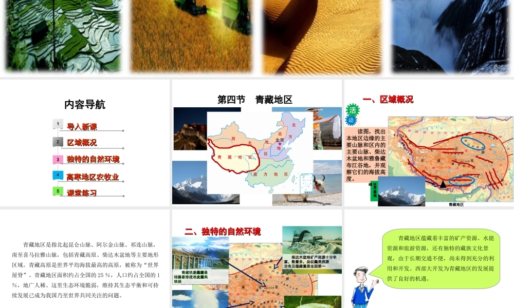 八年级地理下册 第六章 第四节 青藏地区课件 （新版）粤教版-（新版）粤教版初中八年级下册地理课件