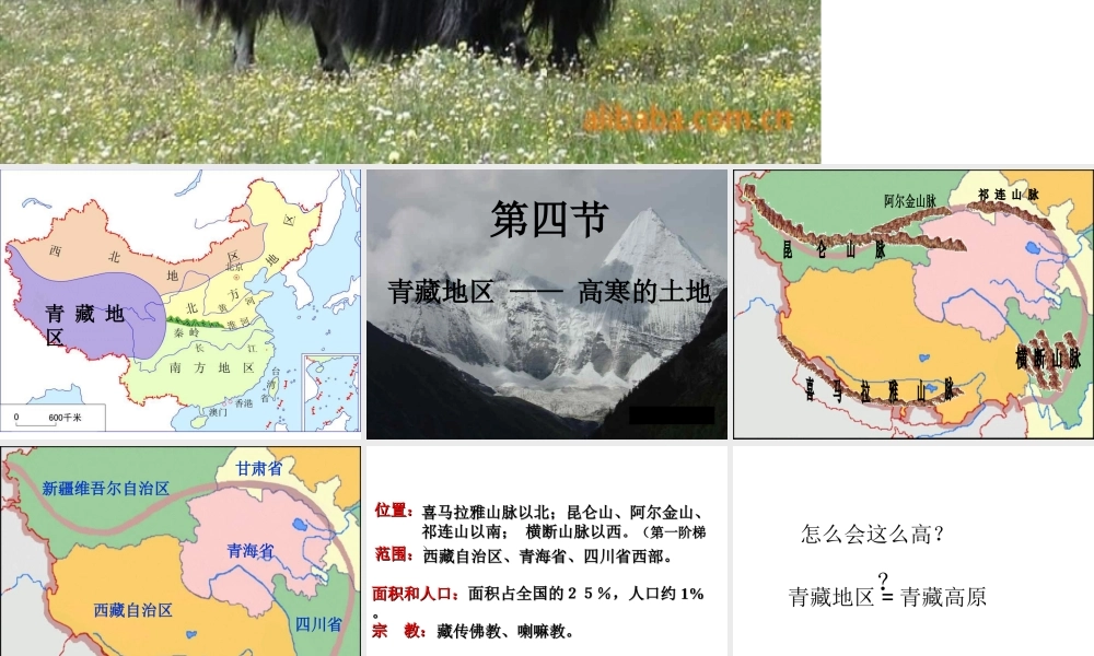 八年级地理下册 第六章 第四节 青藏地区课件 粤教版-粤教版初中八年级下册地理课件