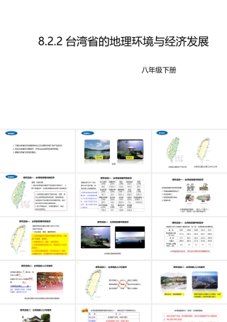 八年级地理下册 8.2 台湾的地理环境与经济发展课件2 （新版）湘教版-（新版）湘教版初中八年级下册地理课件
