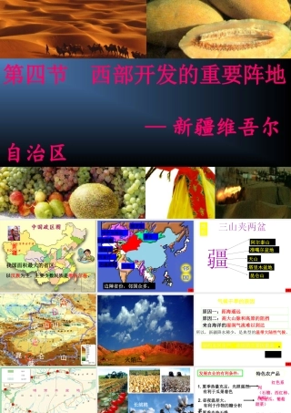八年级地理下册 第六章 第四节 西部开发的重要阵地-新疆课件 新人教版