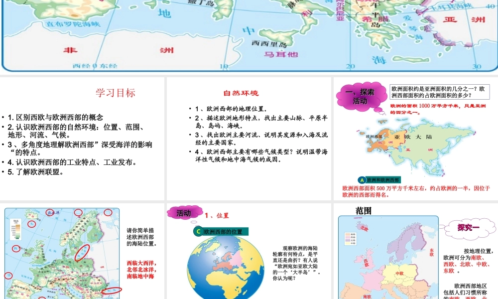八年级地理下册 第6章 第三节 欧洲西部课件 中图版-中图版初中八年级下册地理课件