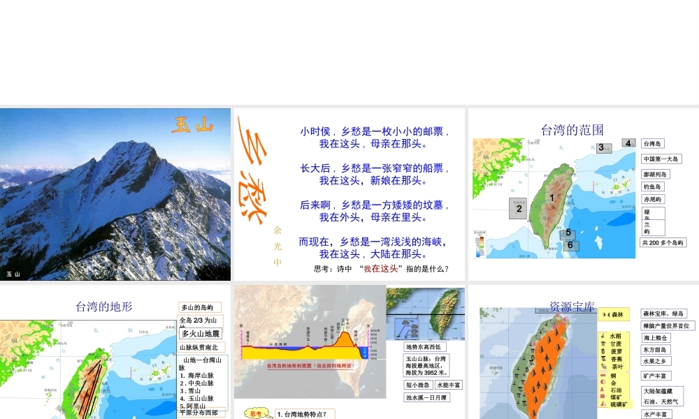 八年级地理下册 第八章 第二节 台湾省的地理环境与经济发展课件（2）（新版）湘教版-（新版）湘教版初中八年级下册地理课件