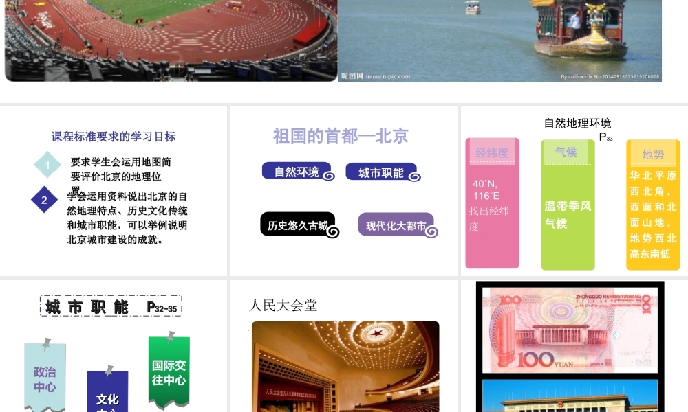 八年级地理下册 第六章 第四节 祖国的首都 北京课件 （新版）新人教版-（新版）新人教版初中八年级下册地理课件