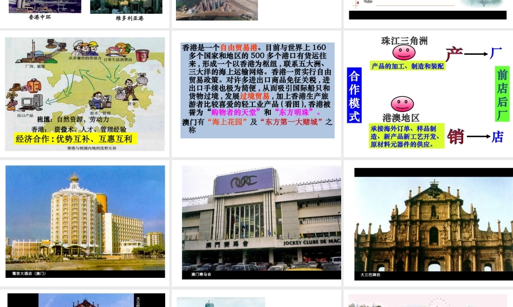 八年级地理下册 第七章 第三节“东方明珠”——香港和澳门课件（2）（新版）新人教版-（新版）新人教版初中八年级下册地理课件