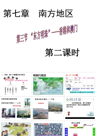 八年级地理下册 第七章 第三节“东方明珠”——香港和澳门课件（2）（新版）新人教版-（新版）新人教版初中八年级下册地理课件