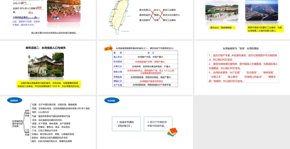 八年级地理下册 8.2 台湾省的地理环境与经济发展课件2 （新版）湘教版-（新版）湘教版初中八年级下册地理课件