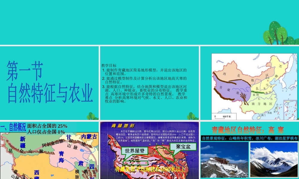 八年级地理下册 第九章 第一节 青藏地区自然特征与农业课件 （新版）新人教版-（新版）新人教版初中八年级下册地理课件