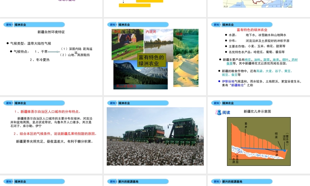 八年级地理下册 8.2 新疆维吾尔自治区教学课件 （新版）商务星球版-（新版）商务星球版初中八年级下册地理课件