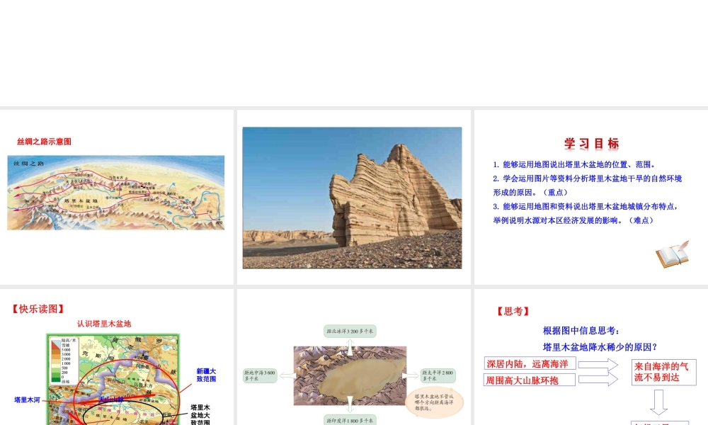 八年级地理下册 8.2干旱的宝地——塔里木盆地（沙漠和戈壁广布）课件 （新版）新人教版-（新版）新人教版初中八年级下册地理课件