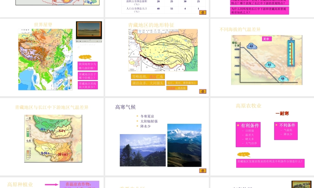 八年级地理下册 第九章 青藏地区 第一节 自然特征与农业课件（2） （新版）新人教版