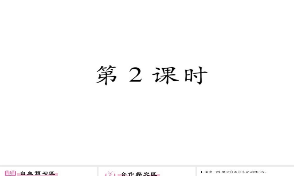 八年级地理下册 第7章 第4节 祖国的神圣领土-台湾省（第二课时）习题课件 （新版）新人教版-（新版）新人教版初中八年级下册地理课件