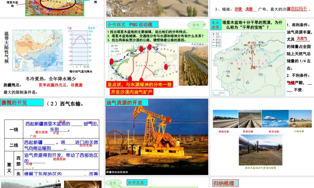 八年级地理下册 8.2干旱的宝地—塔里木盆地课件1 （新版）新人教版-（新版）新人教版初中八年级下册地理课件