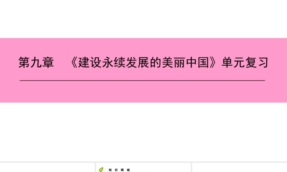 八年级地理下册 第九章《建设永续发展的美丽中国》复习课件 （新版）湘教版-（新版）湘教版初中八年级下册地理课件