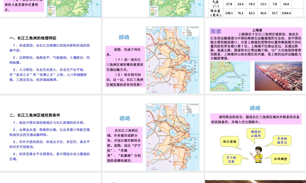 八年级地理下册 第七章 第四节 长江三角洲区域的内外联系课件 （新版）湘教版-（新版）湘教版初中八年级下册地理课件