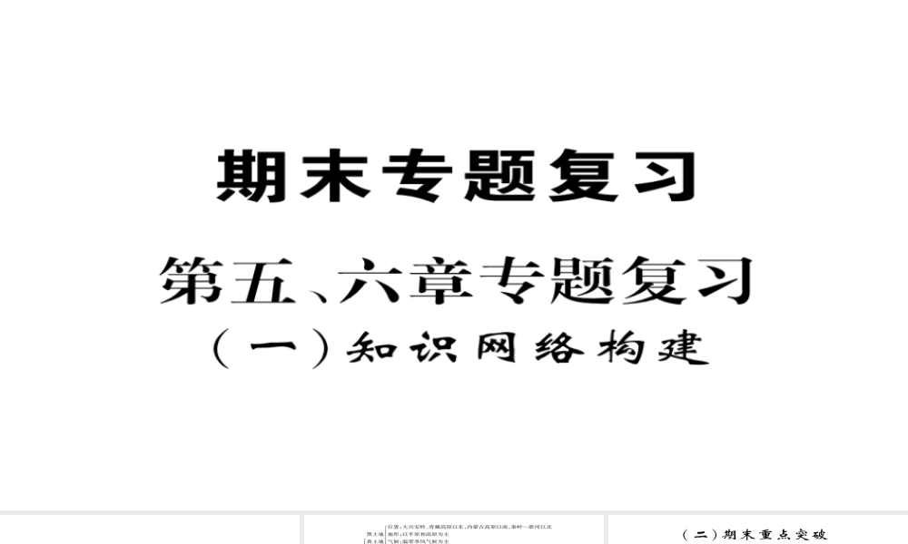 八年级地理下册 第五,六章期末专题复习课件 （新版）新人教版-（新版）新人教版初中八年级下册地理课件
