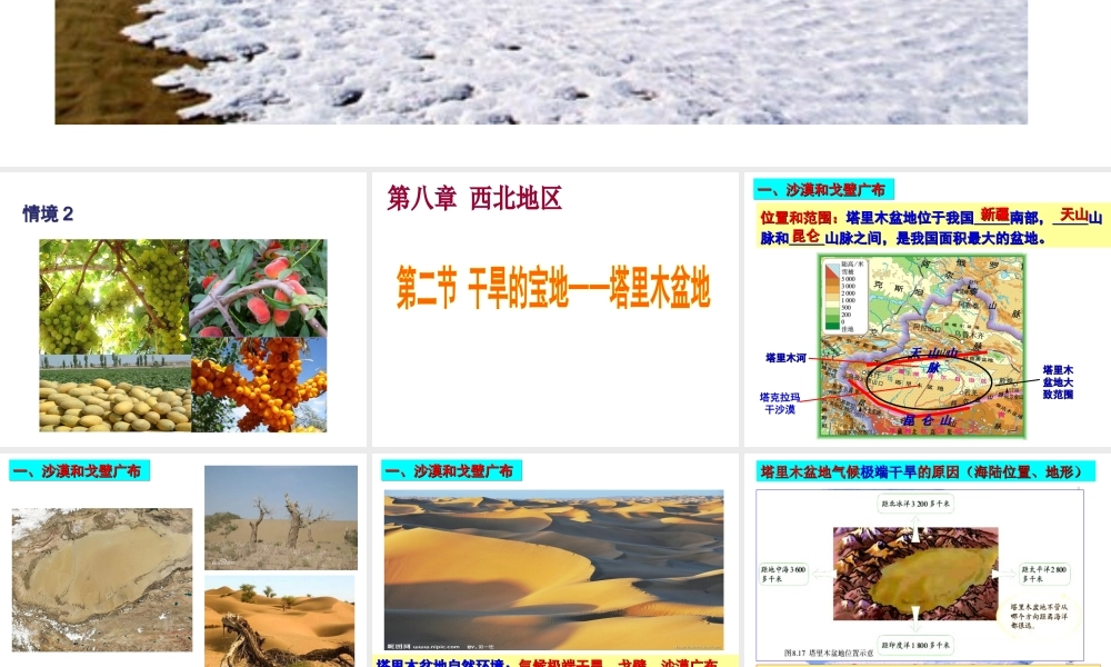 八年级地理下册 8.2干旱的宝地—塔里木盆地课件3 （新版）新人教版-（新版）新人教版初中八年级下册地理课件