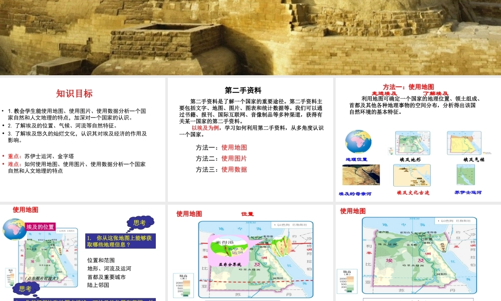 八年级地理下册 第7章 第六节 学习与探究——走进埃及课件 中图版-中图版初中八年级下册地理课件