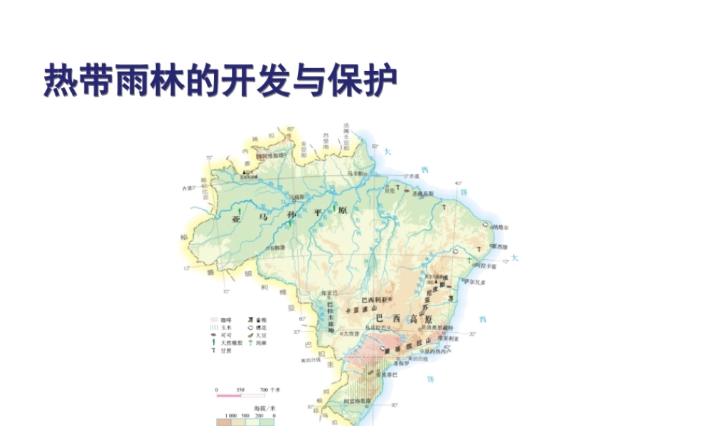 八年级地理下册 第7章 第四节 巴西 热带雨林作用与危机课件 中图版-中图版初中八年级下册地理课件