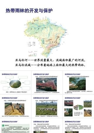 八年级地理下册 第7章 第四节 巴西 热带雨林作用与危机课件 中图版-中图版初中八年级下册地理课件